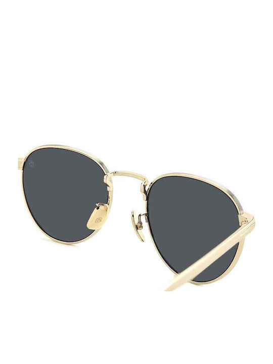 David Beckham Unisex Sunglasses with Gold Metal Frame and Gray Lens DB 1142/S J5G/IR