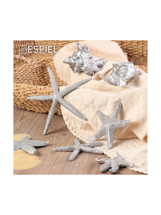 Espiel Set of Decorative Stars made of Metallic 9x9x1.5cm 6pcs