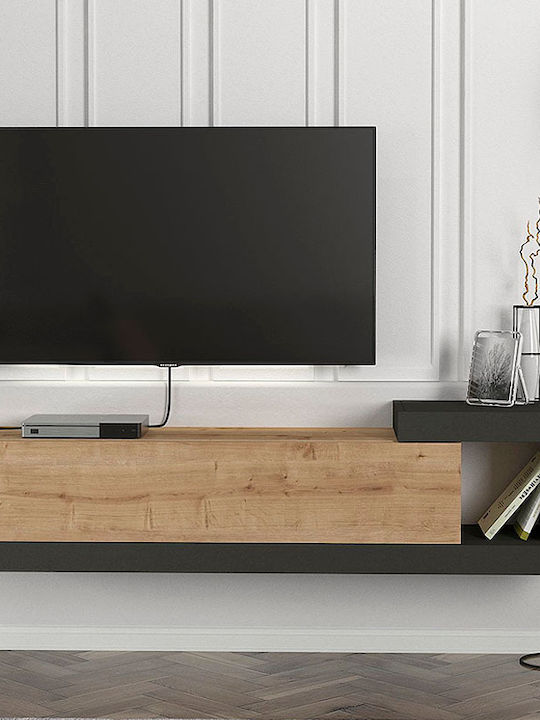 TV Stand Volare Anthracite L150xW29.6xH38.6cm