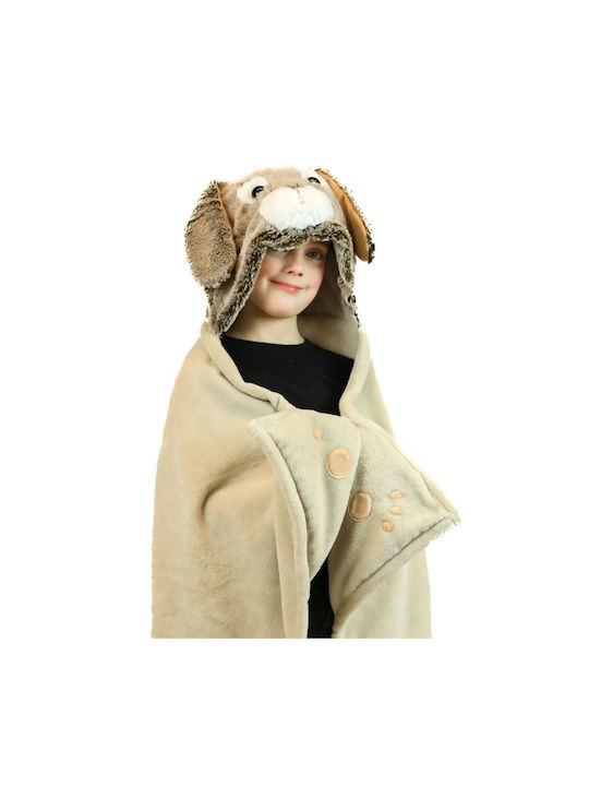 Noxxiez Κουβέρτα Fleece Μπεζ 100x130εκ.