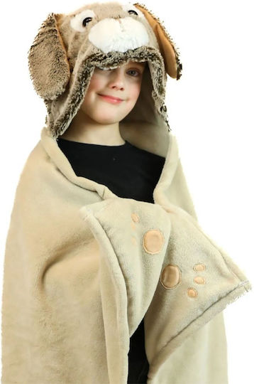 Noxxiez Beige Fleece Kids Blanket 100x130cm