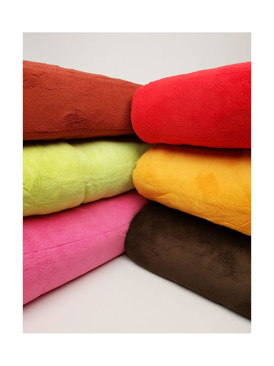 Κουβέρτα Fleece Μονή 160x240εκ. Πορτοκαλί