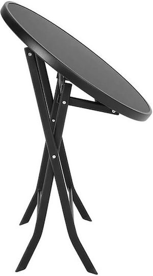 Table Metal for Camping Foldable 60x60x72cm Black