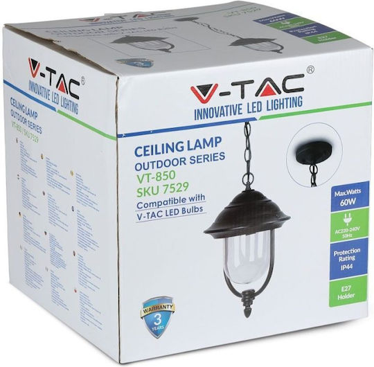 V-TAC Lustră Negru cu Dulie E27