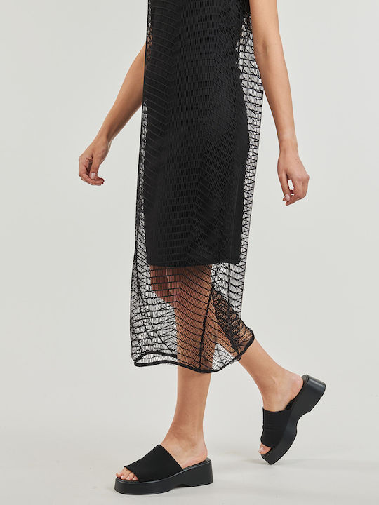 Sommer Midi Kleid Schwarz