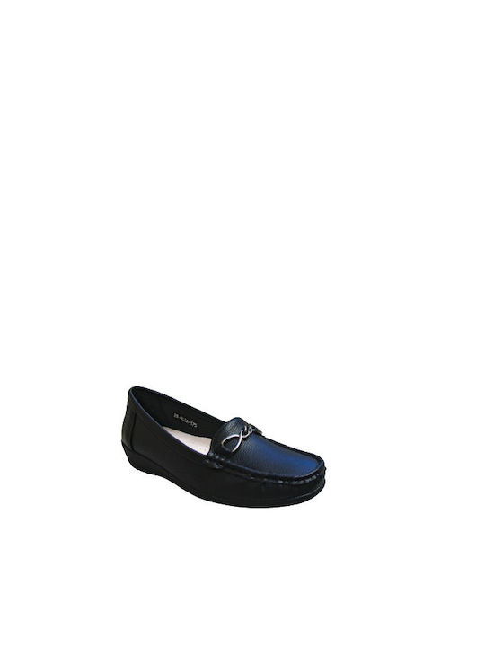 Antrin Patent Leather Women's Moccasins in Black Color