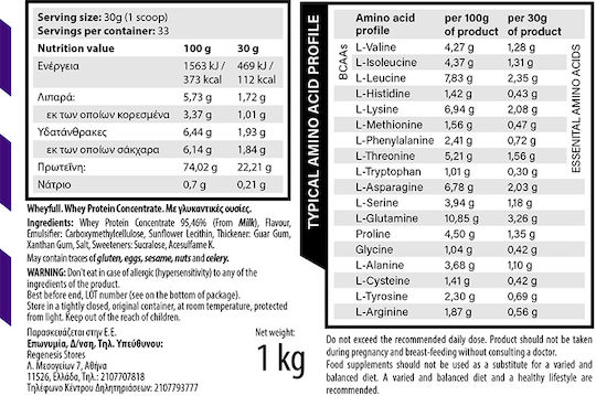 RGNS Whey Full Whey Protein with Flavor Vanilla 1kg