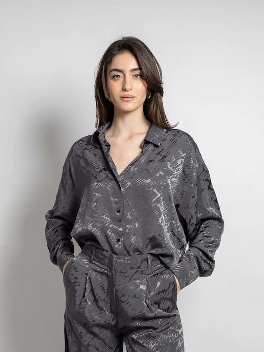Femei Gray Set cu Talie înaltă Pantaloni