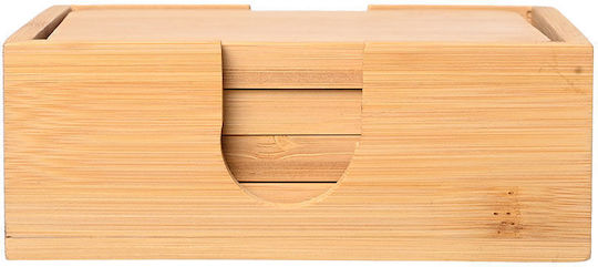 Estia Bamboo Essentials Coaster Wooden with Stand Beige 11x11cm 5 Pieces