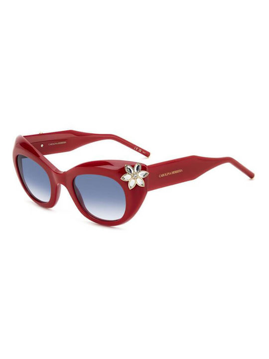 Carolina Herrera Sonnenbrillen mit Rot Rahmen und Blau Verlaufsfarbe Linse HER 0215/S C9A/08