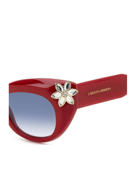 Carolina Herrera Women's Sunglasses with Red Plastic Frame and Blue Gradient Lens HER 0215/S C9A/08