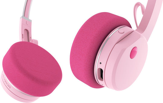 Defunc Freestyle Wireless / Wired On Ear Headphones with 22 hours of Operation and Quick Charge Pink