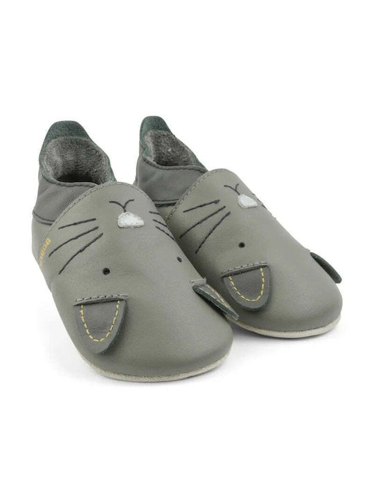 Bobux Baby Slippers Gray Meow