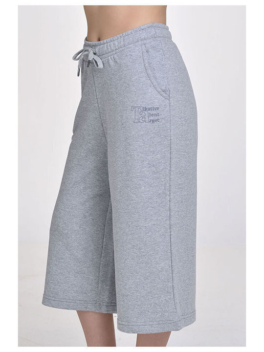 Damen Jogginghosen Capri Grau