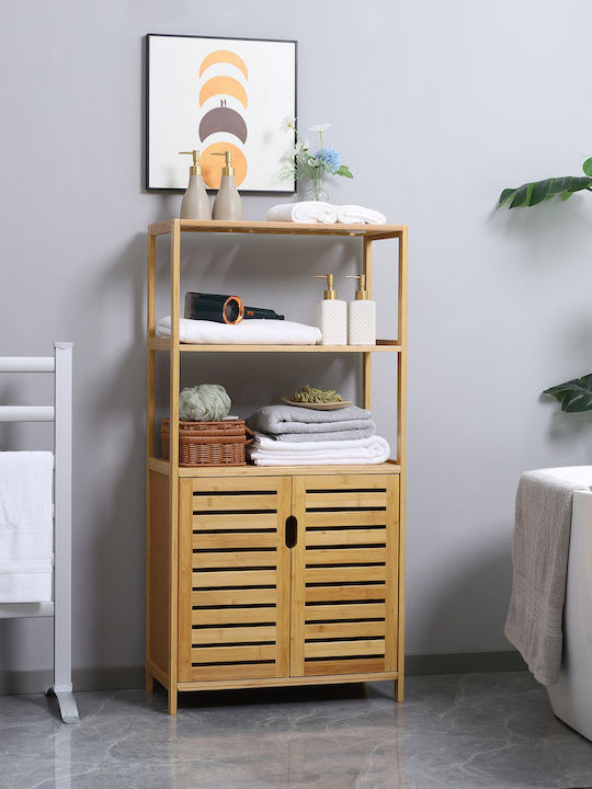 Kleankin Επιδαπέδια Ραφιέρα Μπάνιου Ξύλινη 60x30x120cm
