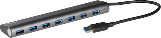 i-tec USB Hub 7 Ports USB 3.2 with USB-A Connecting to a Computer Gray