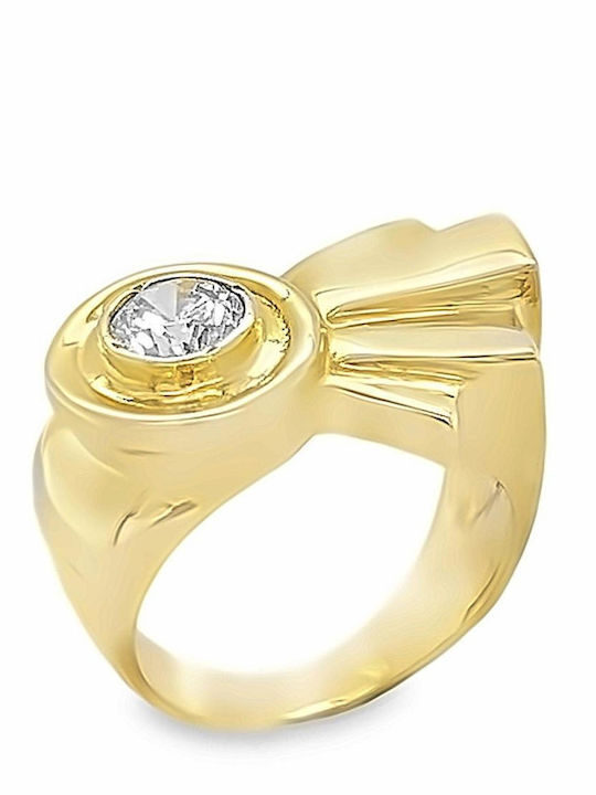 Xryseio Ring with Zircon made of Gold 14K