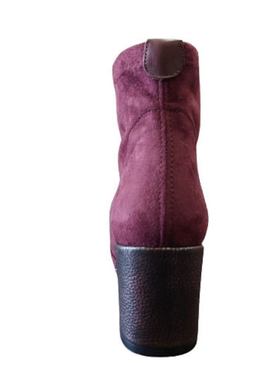 Desiree Shoes Suede Women's Ankle Boots Burgundy