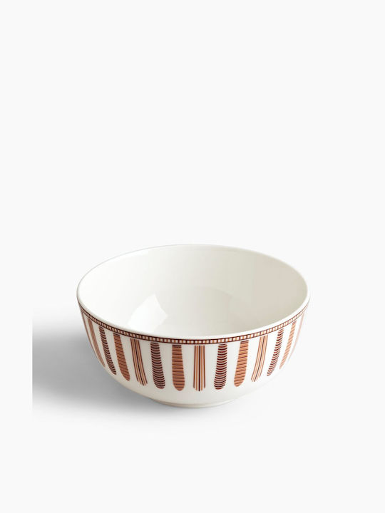 Ionia Salad bowl Medea Porcelain Salad Bowl White-Coffee 25x25cm