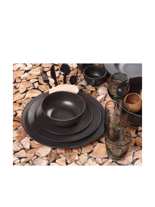 Cryspo Trio Nero Matt Porcelain Salad Bowl Black 23x23cm