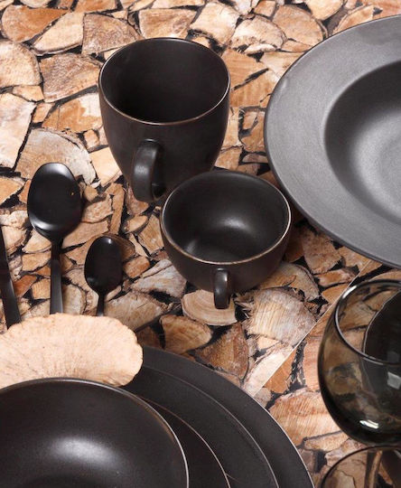 Cryspo Trio Nero Matt Σαλατιέρα από Πορσελάνη Μαύρη 23x23cm