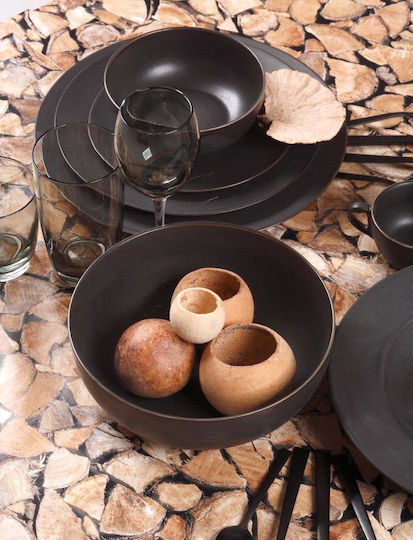 Cryspo Trio Nero Matt Σαλατιέρα από Πορσελάνη Μαύρη 23x23cm