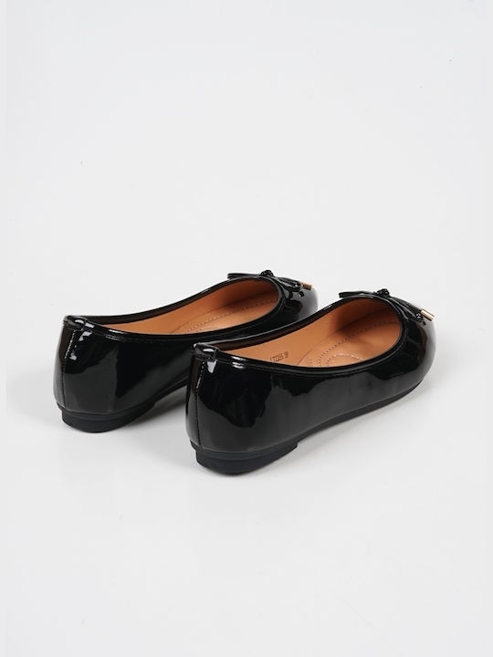 Piazza Shoes Damen Ballerinas Spitz zulaufend aus Lackleder in Schwarz Farbe