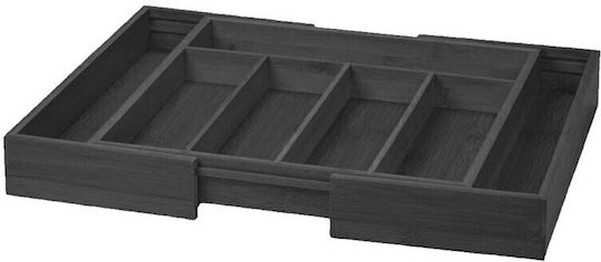 KING Hoff Besteckeinsatz für Schubladen Aufklappbar Hölzernes 31x31x5cm Schwarze