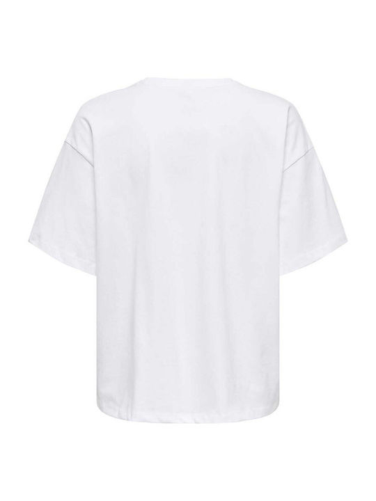 Only Damen T-Shirt Weiß