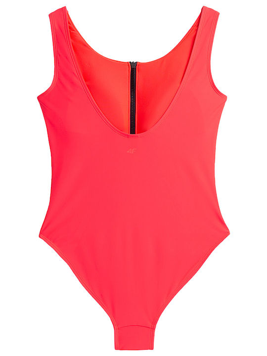 4F One-Piece Swimsuit with Open Back Pink