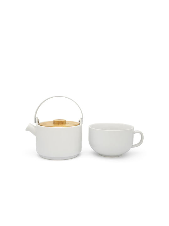 Bredemeijer Umea Tea-for-One Tee-Set mit Tasse Gusseisen White 2Stück