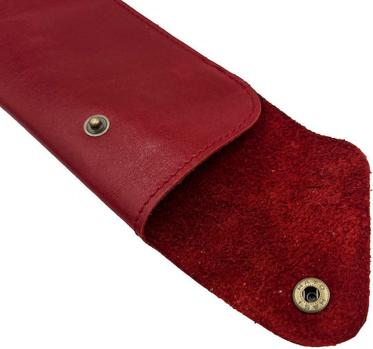 ByLeather Soft Eyeglass Case with Clip Red