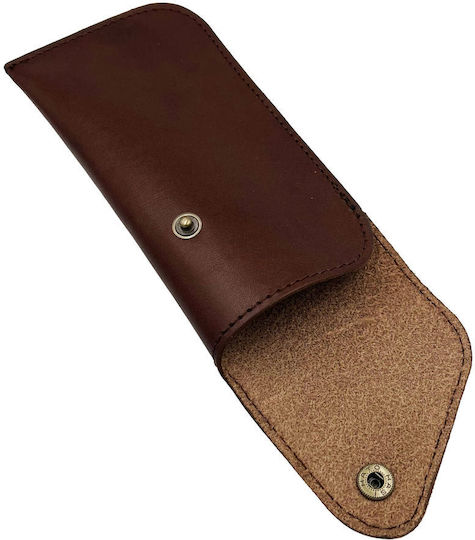 ByLeather Θήκη Γυαλιών Μαλακή με Κλιπ Καφέ