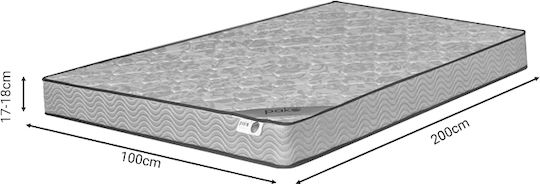 Pakketo Klaudia Μονό Ορθοπεδικό Στρώμα 100x200x18cm με Ελατήρια