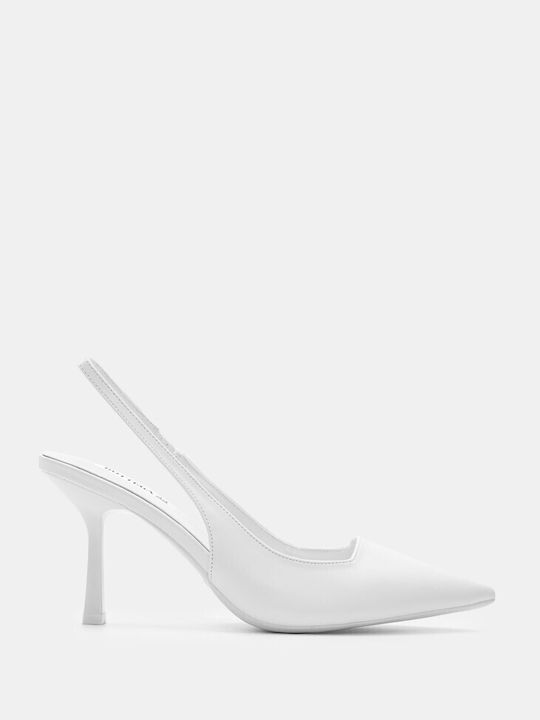 Luigi Pointed Toe White Heels