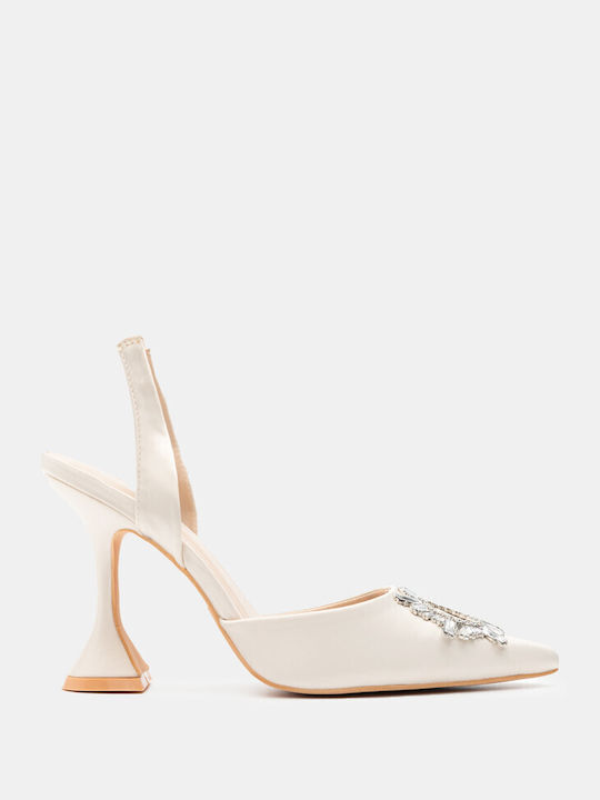 Luigi Pointed Toe Beige Heels