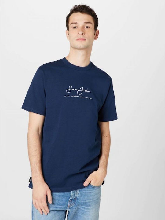 Sean John Ανδρικό Αθλητικό T-shirt Κοντομάνικο Navy Μπλε