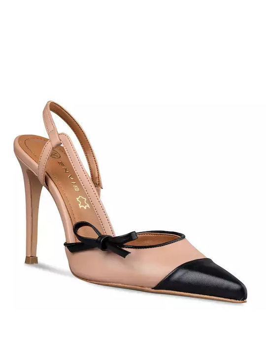 Envie Shoes Leather Pink Heels