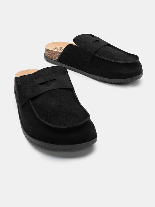 Luigi Flat Mules Black