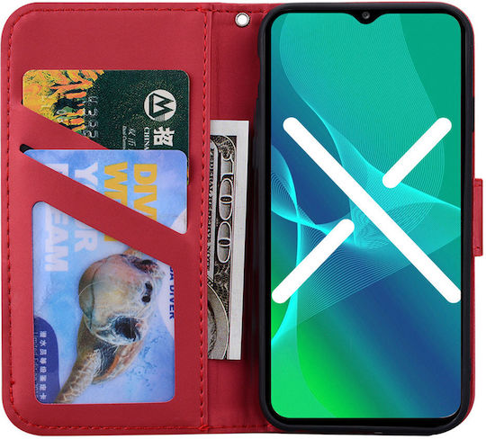 Wallet Cat Δερματίνης Κόκκινο (Redmi Note 8 Pro)