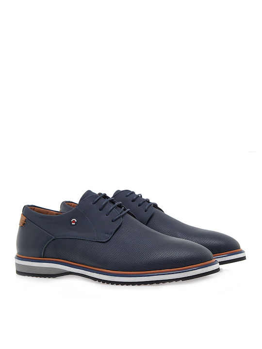 JK London Men's Synthetic Leather Casual Shoes Blue