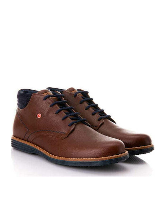 Leather Men's Boots Anatomical Brown/Blue