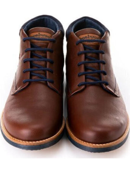 Leather Men's Boots Anatomical Brown/Blue