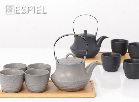 Espiel Ritual Tea Set with Cup and Filter Ceramic Gray 600ml 5pcs