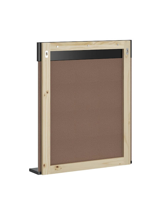 vidaXL Oglindă de Baie din Lemn Masiv cu Raft 60x12cm Negru