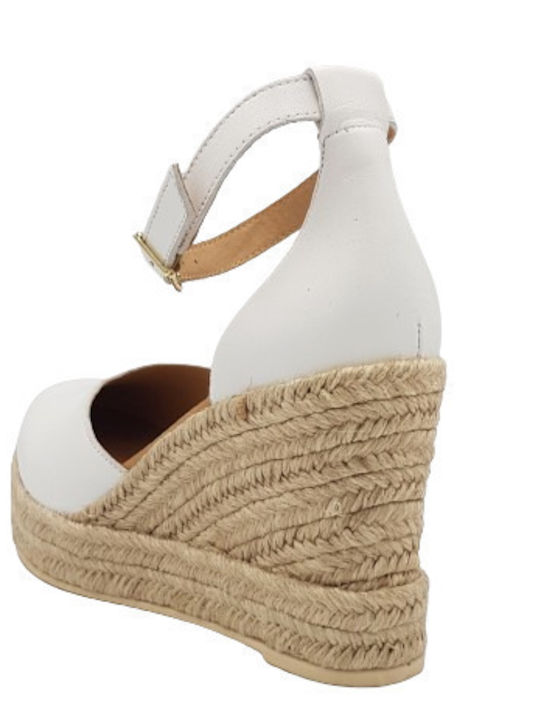 Anatomic Women's Leather Platform Espadrilles White