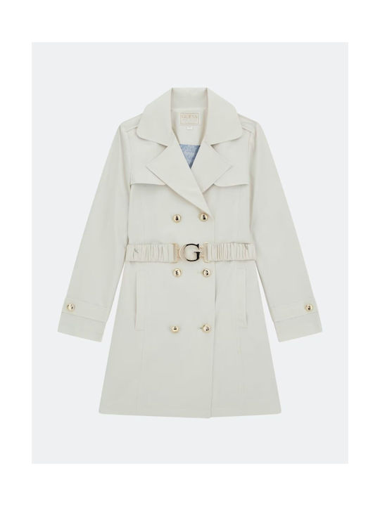 Guess Kids Trench Coat Long ecru