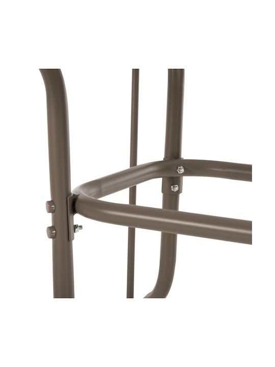 Adam Outdoor Dinner Free Standing Table with Glass Surface and Metal Frame Champagne 120x70x71cm