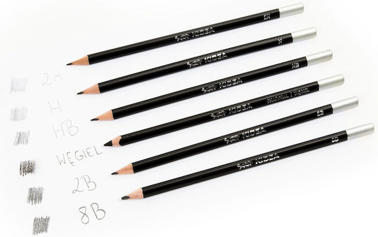 Derform Set von 6 Bleistiften 2H Gray