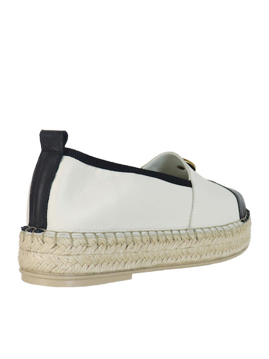Women's Leather Espadrilles White
